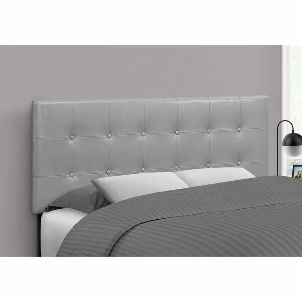 Daphnes Dinnette Leather-Look Bed with Headboard Only Grey & Black - Full Size DA3067001